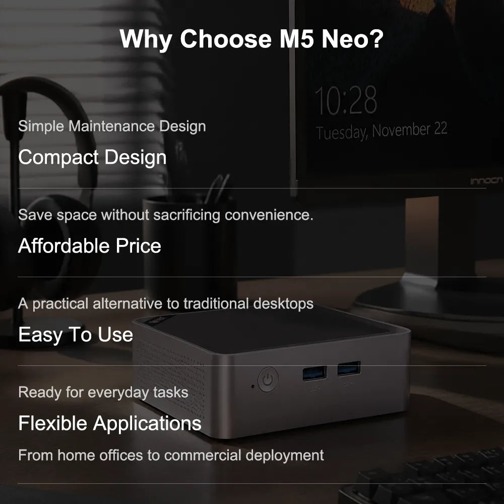 Ninkear M5 Neo Mini PC Intel® Pentium® Gold 5405U Compact & Ultra-Quiet
