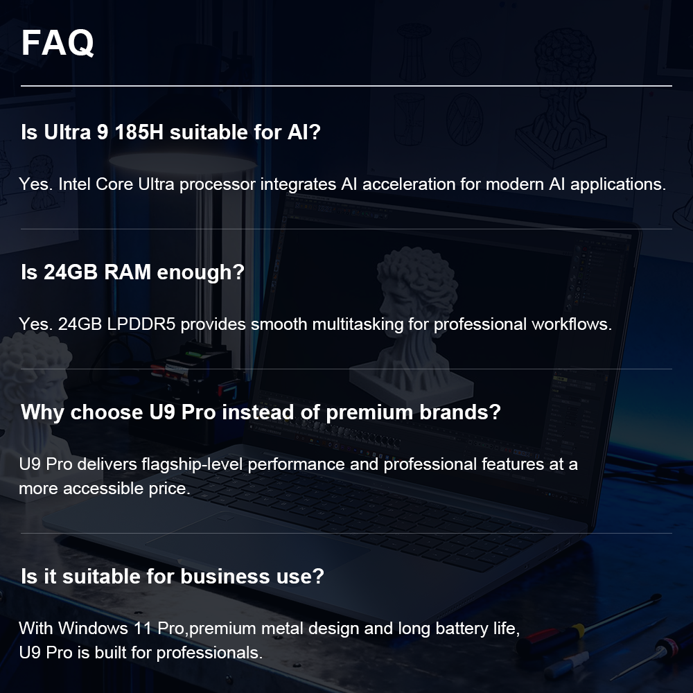 Ninkear U9 Pro AI Performance Laptop Intel® Core™ Ultra 9 185H