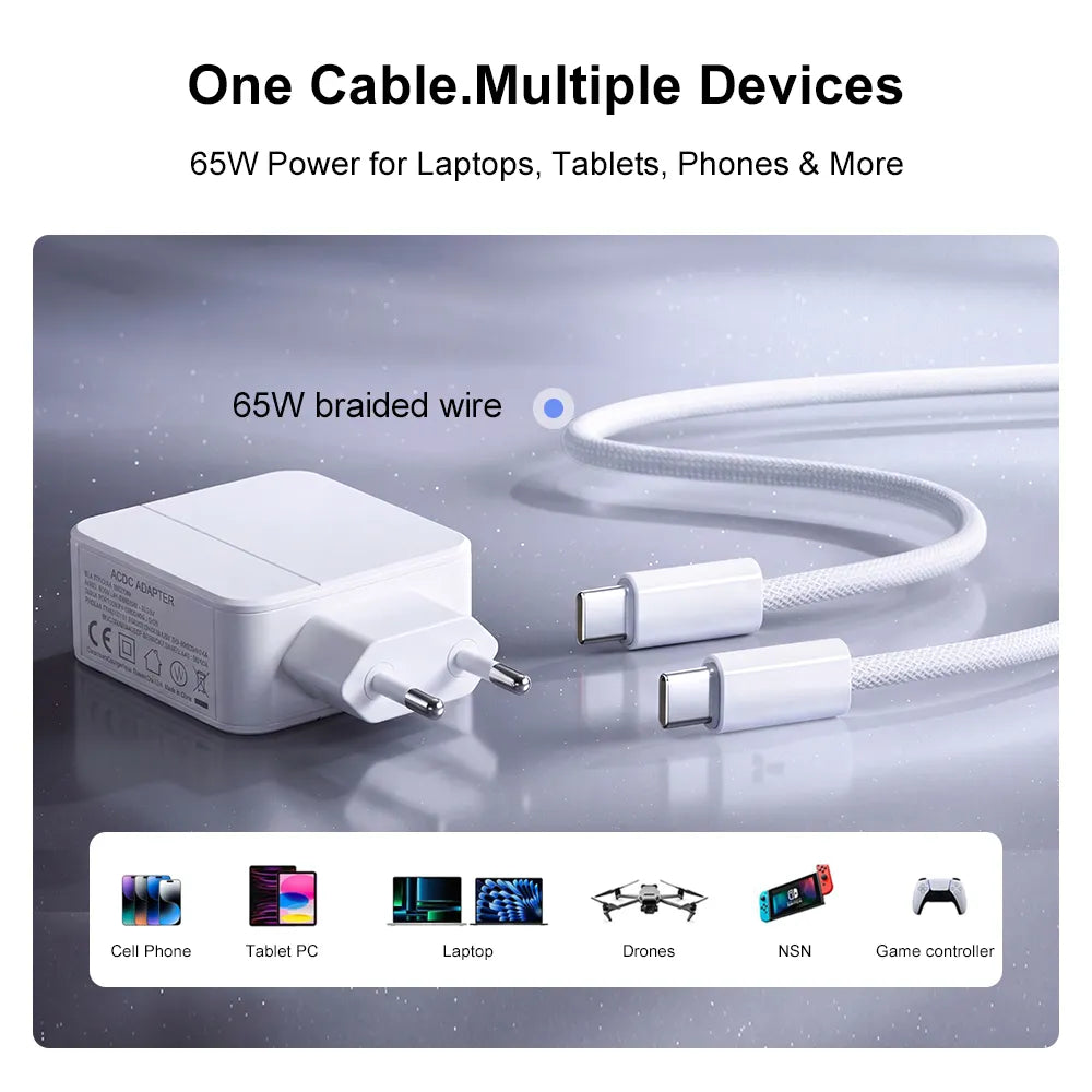 Ninkear 65W USB-C Laptop & Phone Fast Charger