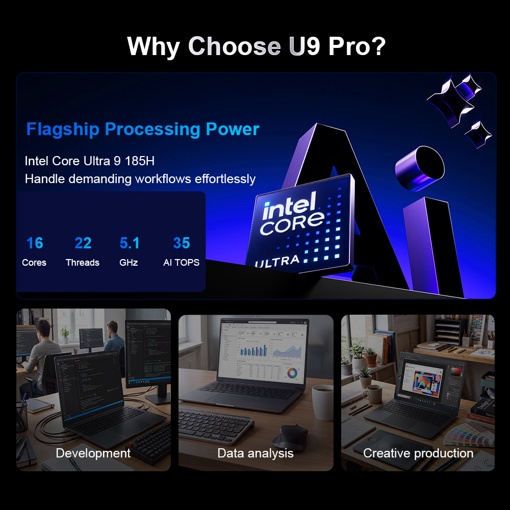 Ninkear U9 Pro AI Performance Laptop Intel® Core™ Ultra 9 185H