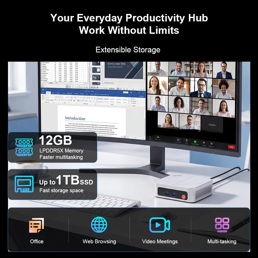 Ninkear MBOX18 Mini PC  Intel® Core™ 3 processor 304 Compact & Ultra-Quiet