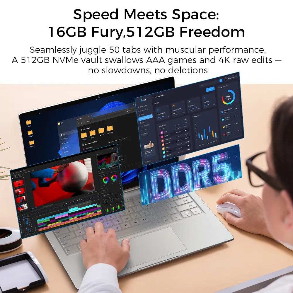 Ninkear S14 AMD Ryzen 5 6600H | 7535HS Ultra-Slim Lightweight Laptop for Mobile Work
