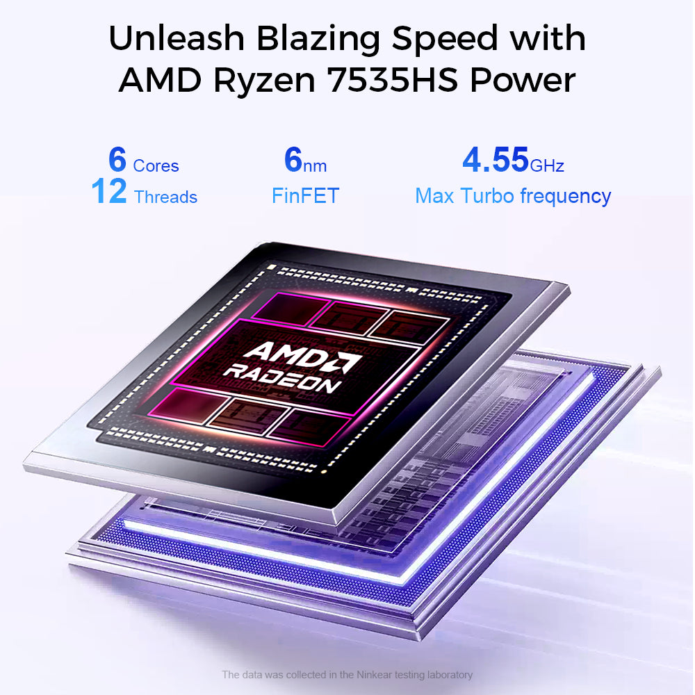 Ninkear S14 AMD Ryzen 5 7535HS Ultra-Slim & Lightweight Laptop for Highly Portable Mobile Office