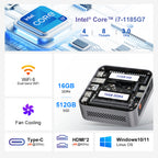 Ninkear M7 Mini PC Intel® Core™ i7-1185G7 Compact & Ultra-Quiet