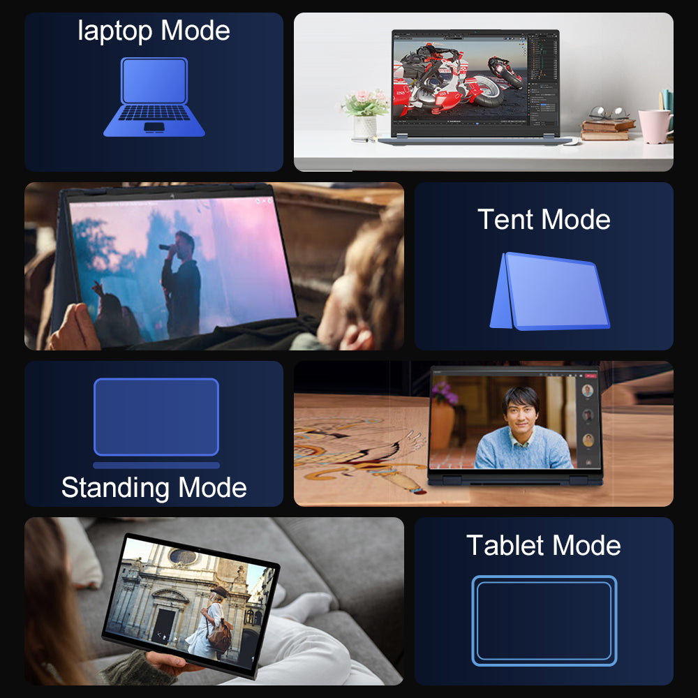 Ninkear YBOOK 15 15.6 Inch 360° filp 2 in 1 Tablet Touch Screen Laptop